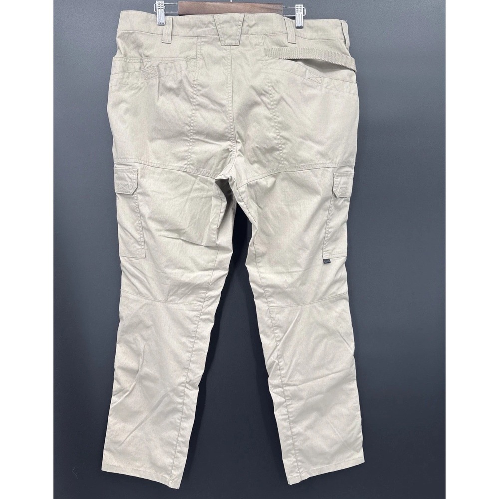 5.11 Tactical Cargo Ripstop Pants Men Tag 40x34 Real 41x33 Beige Work 7512 - Picture 5 of 13
